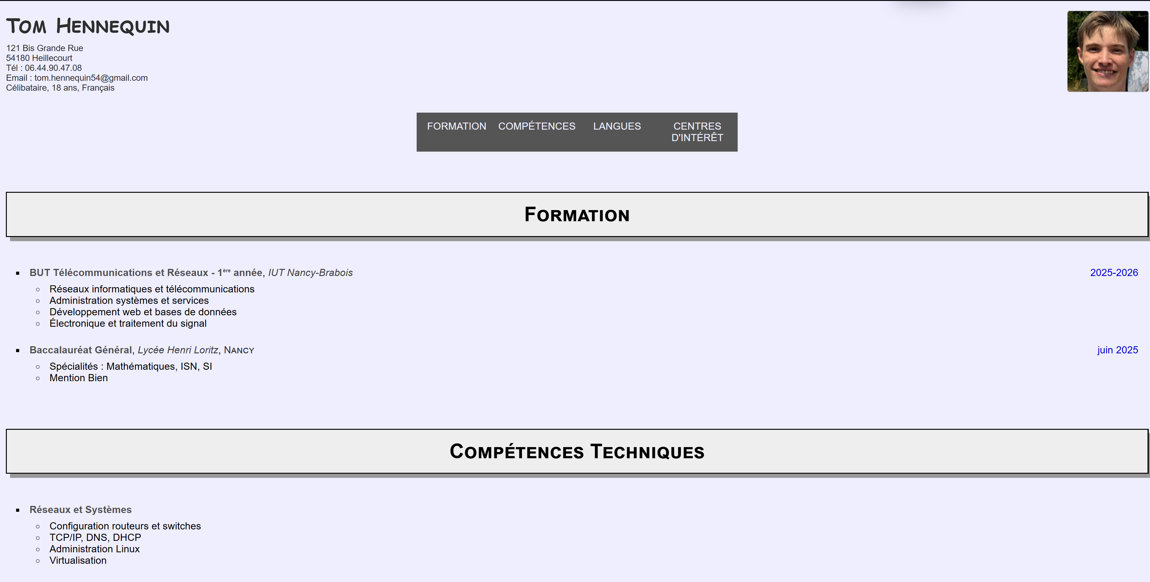 Illustration SAÉ 1.4 — CV en HTML/CSS